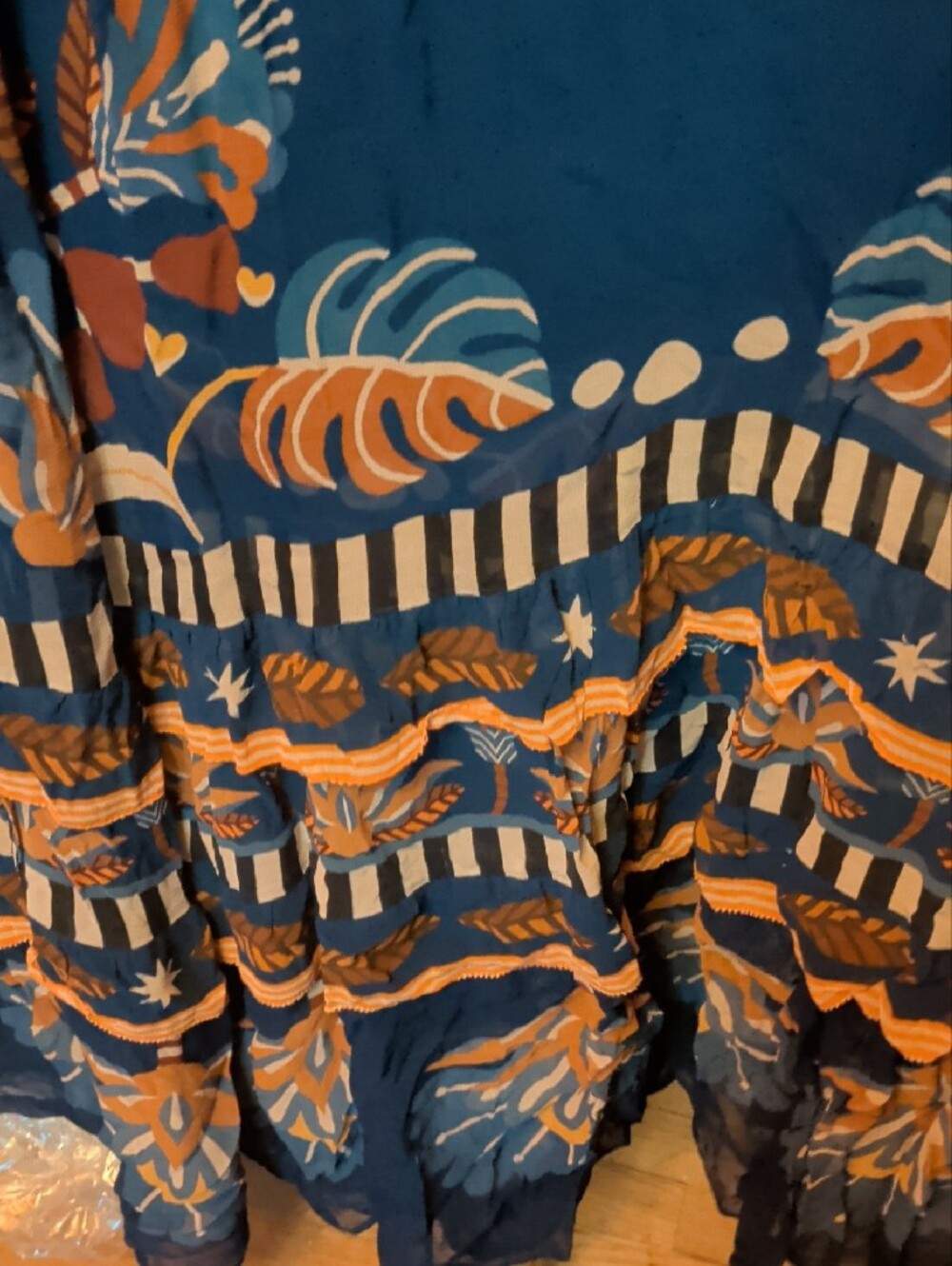 FARM Rio Navy Maxi Dress with Rust and Cream Floral Print - Picture 5 of 5